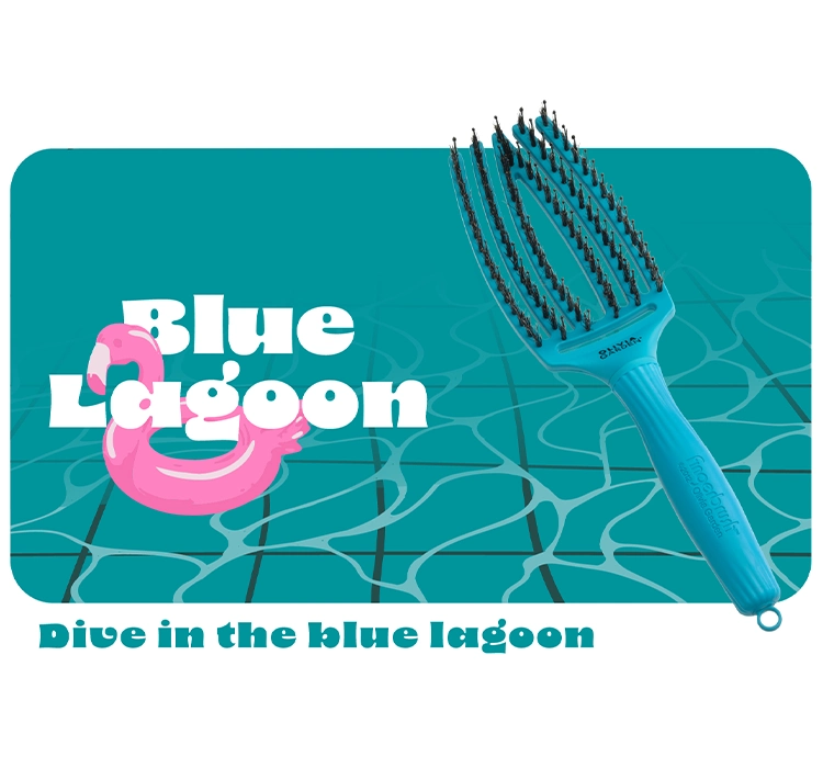 OLIVIA GARDEN FINGERBRUSH COMBO ON THE ROAD HAIR BRUSH BLUE LAGOON