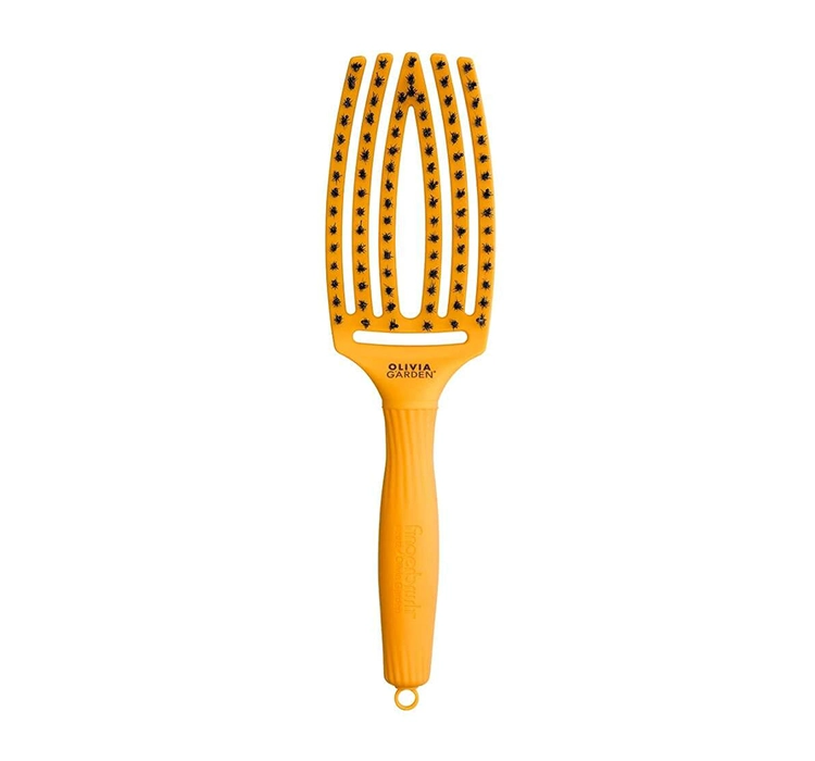 OLIVIA GARDEN FINGERBRUSH COMBO ON THE ROAD HAIR BRUSH YELLOW SUNSHINE