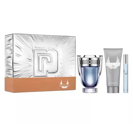 PACO RABANNE INVICTUS EAU DE TOILETTE SET SPRAY 100ML + 10ML + SHOWER GEL 100ML