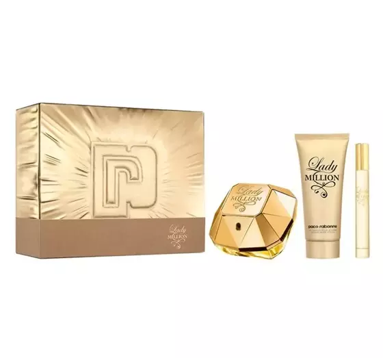 PACO RABANNE LADY MILLION SET EAU DE PARFUM SPRAY 80ML + 10ML + BODY LOTION 100ML