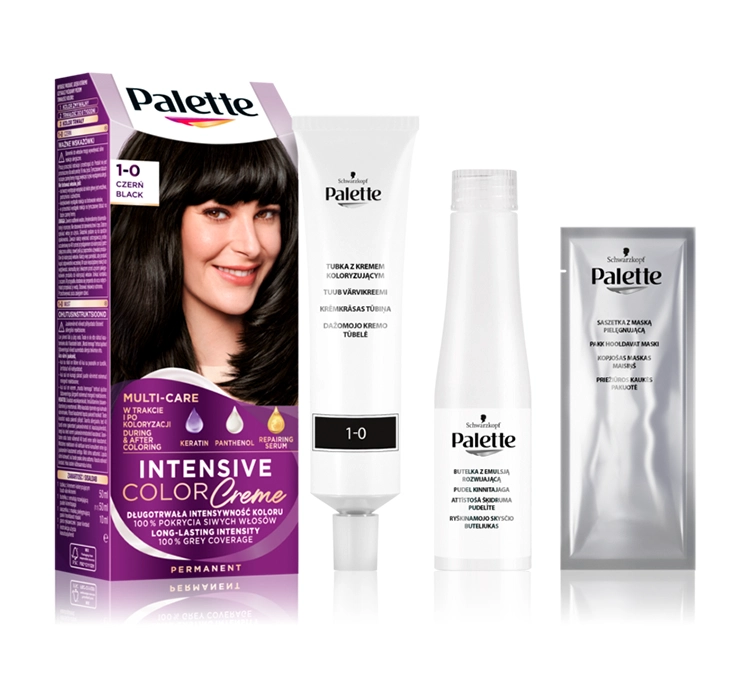 PALETTE INTENSIVE COLOR CREME PERMANENT HAIR COLOUR 1-0 BLACK