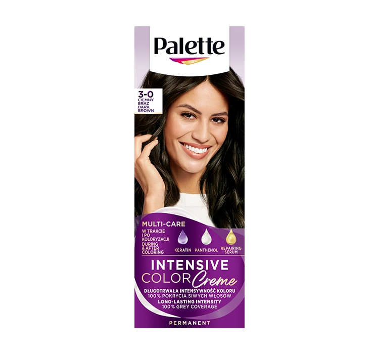 PALETTE INTENSIVE COLOR CREME PERMANENT HAIR COLOUR 3-0 DARK BROWN