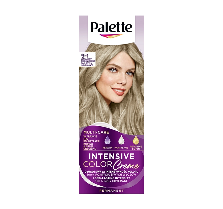 PALETTE INTENSIVE COLOR CREME PERMANENT HAIR COLOUR 9-1 ULTRA-LIGHT COOL BLONDE