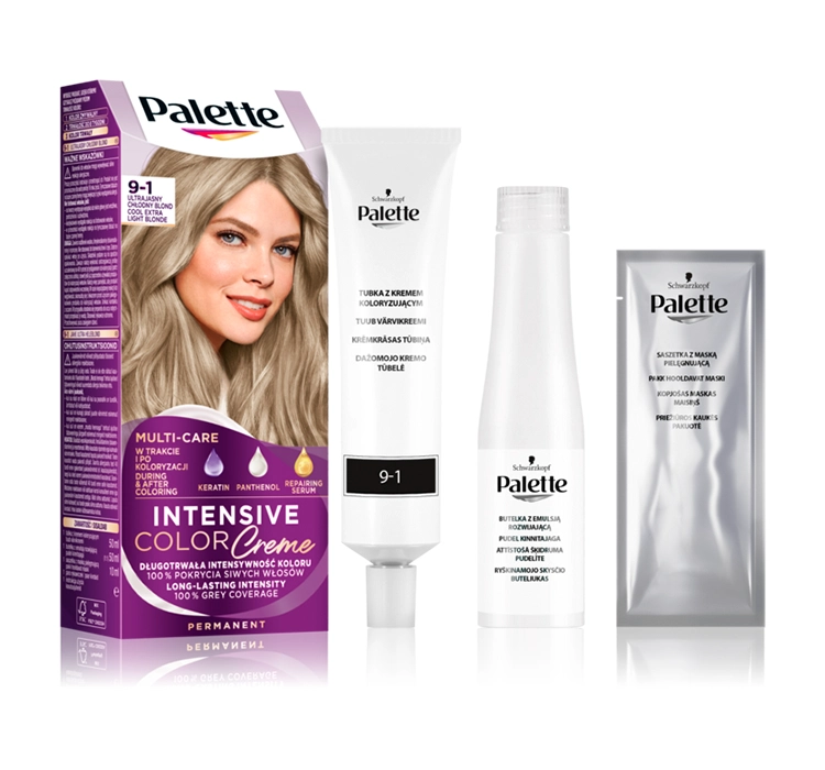 PALETTE INTENSIVE COLOR CREME PERMANENT HAIR COLOUR 9-1 ULTRA-LIGHT COOL BLONDE