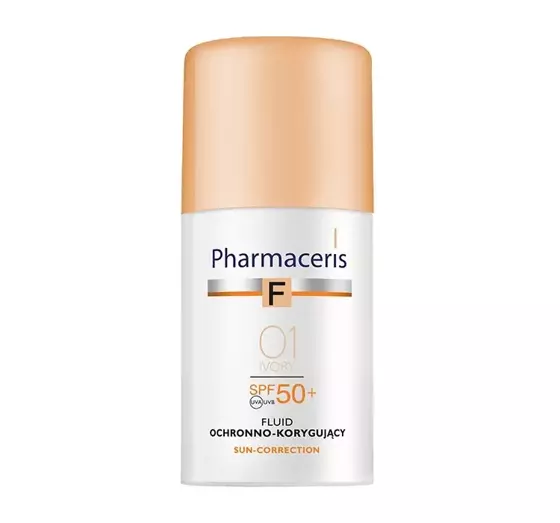 PHARMACERIS F SUN CORRECTION PROTECTIVE-CORRECTIVE FLUID FOUNDATION SPF 50+ 01 IVORY 30ML