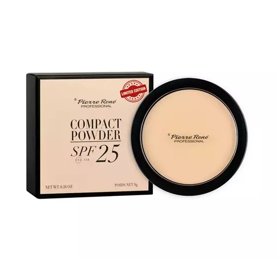 PIERRE RENE COMPACT POWDER SPF 25 PRESSED FACE POWDER 101 PORCELAIN 8G