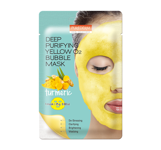 PUREDERM DEEP PURIFYING BUBBLE MASK TURMERIC