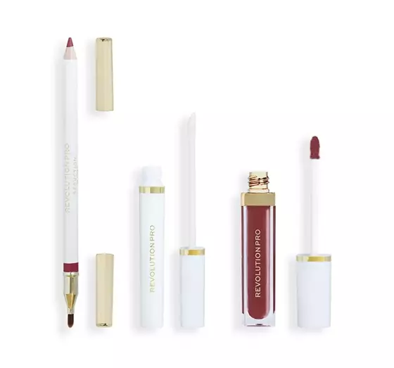 REVOLUTION PRO ICONIC SET LIP LINER + LIPSTICK + SEALER SEDUCTION 