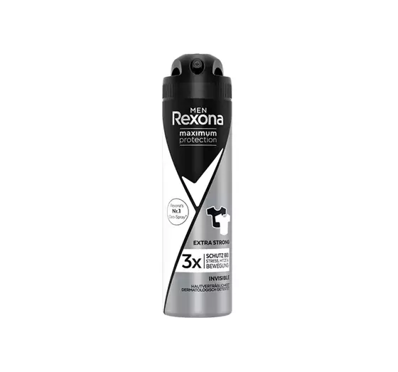 REXONA MEN MAXIMUM PROTECTION EXTRA STRONG ANTIPERSPIRANT SPRAY FOR MEN INVISIBLE 150ML