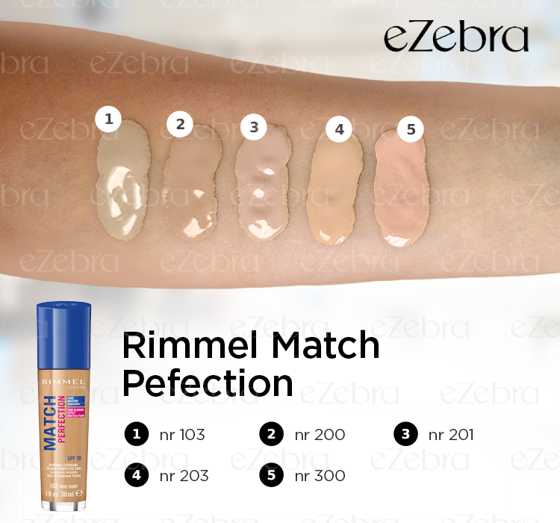 RIMMEL FOUNDATION MATCH PERFECTION NO. 203 NEW VERSION