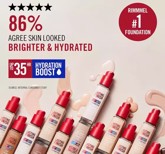 RIMMEL LASTING FINISH 35HR FACE FOUNDATION 150 ROSE VANILLA 30ML