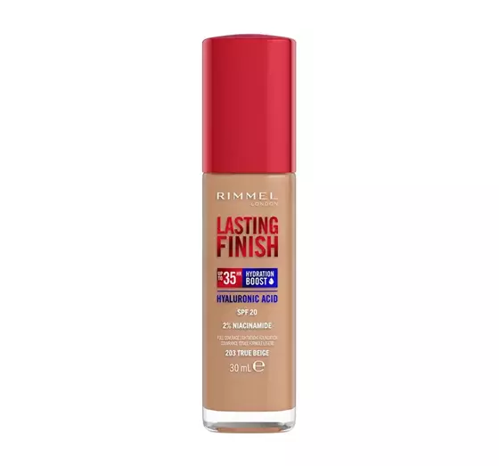 RIMMEL LASTING FINISH 35HR FACE FOUNDATION 203 TRUE BEIGE 30ML