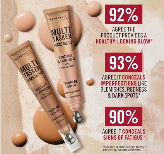 Rimmel Multi-Tasker Wake Me Up Concealer and Foundation 2in1 045 Classic Ivory 20ml 