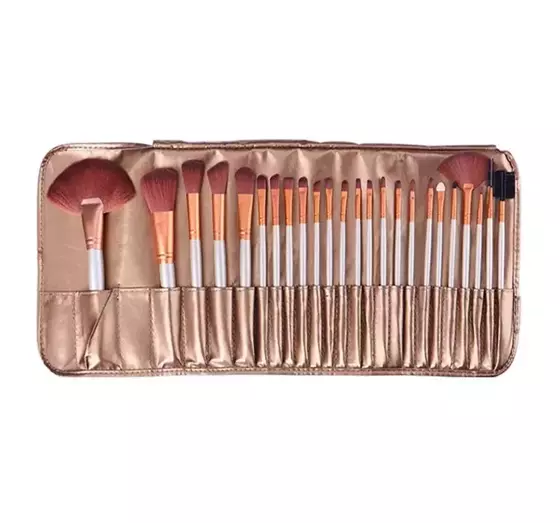 SET OF 24 PROFESSIONAL MAKE-UP BRUSHES GOLDEN CASE