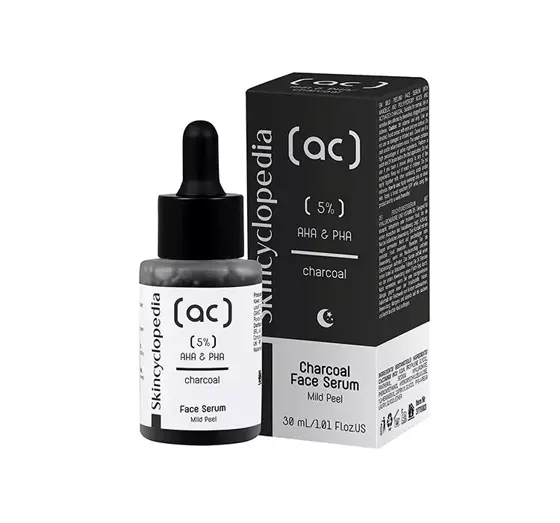 SKINCYCLOPEDIA FACE SERUM WITH 5% AHA & PHA COMPLEX AND CHARCOAL 30ML