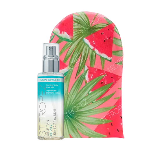 ST. TROPEZ PURITY BRONZING FACE MIST 80ML + VELVET LUXE TAN APPLICATOR MITT WATERMELON 