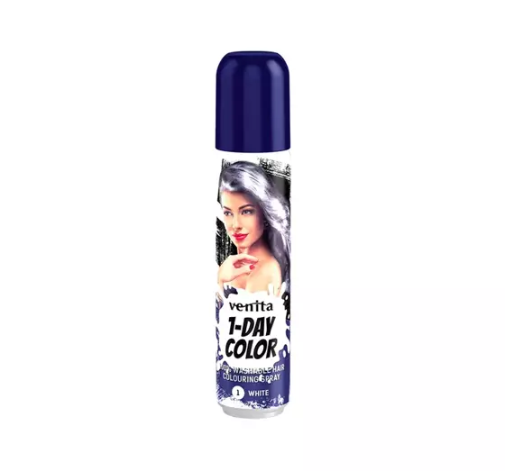 VENITA 1-DAY COLOR WASHABLE HAIR COLOURING SPRAY 1 WHITE 50ML