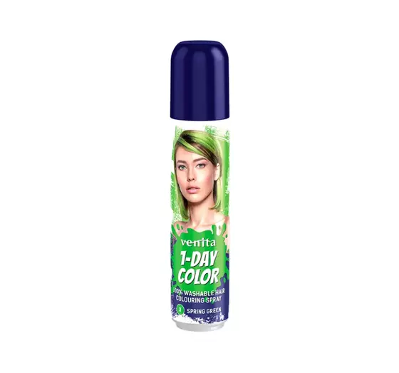 VENITA 1-DAY COLOR WASHABLE HAIR COLOURING SPRAY 3 SPRING GREEN 50ML