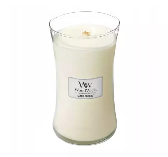 WOODWICK LARGE JAR CANDLE SCENTED CANDLE ISLAND COCONUT 610G