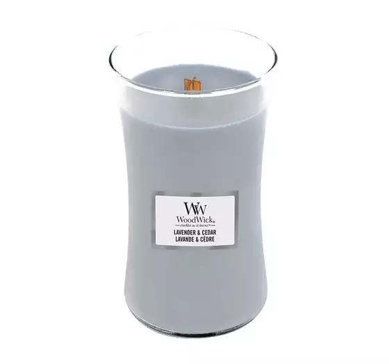 WOODWICK LARGE JAR CANDLE SCENTED CANDLE LAVENDER & CEDAR 610G