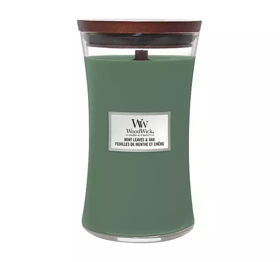 WOODWICK LARGE JAR CANDLE SCENTED CANDLE MINT LEAVES & OAK 610G