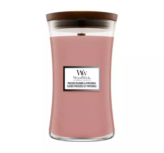 WOODWICK LARGE JAR CANDLE SCENTED CANDLE PRESSED BLOOMS & PATCHOULI 610G