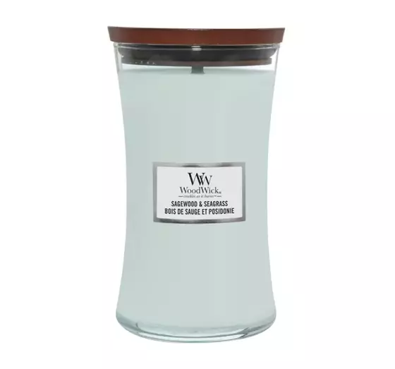 WOODWICK LARGE JAR CANDLE SCENTED CANDLE SAGEWOOD & SEAGRASS 610G 