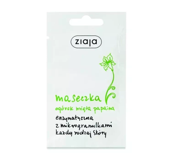 ZIAJA CUCUMBER ENZYMATIC FACE MASK WITH MICROGRANULES 7ML