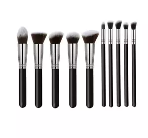 A SET OF PROFESSIONAL MAKEUP BRUSHES 10 PCS LONG