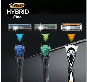 BIC HYBRID FLEX5 MEN'S RAZOR + 1 CARTRIDGE