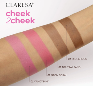 CLARESA CHEEK2CHEEK BRONZER STICK 02 MILK CHOCO 6G