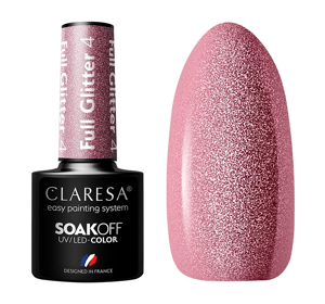 CLARESA SOAK OFF HYBRID NAIL POLISH FULL GLITTER 4 5ML