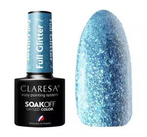 CLARESA SOAK OFF HYBRID NAIL POLISH FULL GLITTER 7