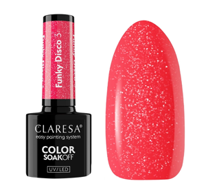 CLARESA SOAK OFF HYBRID NAIL POLISH FUNKY DISCO 3 5ML