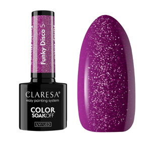 CLARESA SOAK OFF HYBRID NAIL POLISH FUNKY DISCO 5 5g