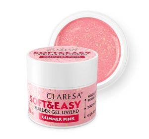 CLARESA SOFT & EASY BUILDER GEL UV/LED GLIMMER PINK 12G