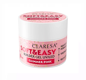 Claresa Soft & Easy builder gel Glimmer Pink 45g