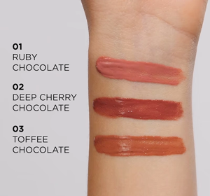 EVELINE CHOCO GLAMOUR VINYL LIQUID LIPSTICK 01 RUBY CHOCOLATE