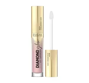 EVELINE DIAMOND GLOW LIP LUMINIZER WATERPROOF TOPCOAT WITH HYALURONIC ACID 03 CARAMEL ICE CREAM 4.5ML