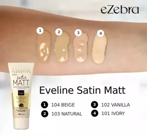 EVELINE SATIN MATT MATTIFYING FOUNDATION 104 BEIGE 30ML