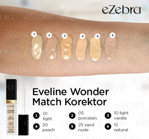 EVELINE WONDER MATCH LIQUID CONCEALER 05 PORCELAIN 6.8 ML