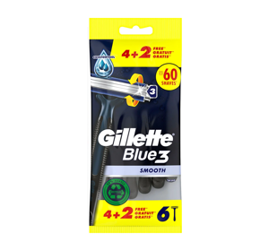 GILLETTE BLUE 3 DISPOSABLE RAZORS 4 + 2 PIECES