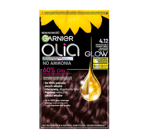 Garnier Olia permanent hair color no ammonia 4.12 Iridescent Dark Brown