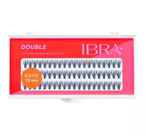 IBRA TUFTS EYELASHES DOUBLE KNOT-FREE BLACK C0.07 12MM