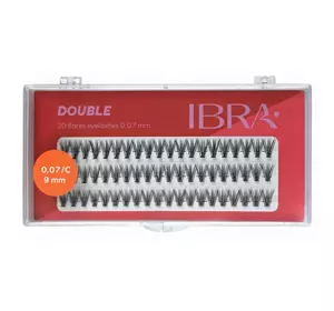 IBRA TUFTS EYELASHES DOUBLE KNOT-FREE BLACK C0.07 9MM