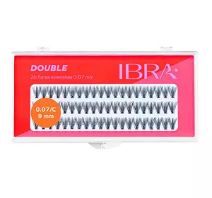 IBRA TUFTS EYELASHES DOUBLE KNOT-FREE BLACK C0.07 9MM