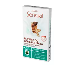 JOANNA SENSUAL LEGS AND BODY WAX STRIPS WITH ALOE FOR SENSITIVE SKIN 12 PIECES