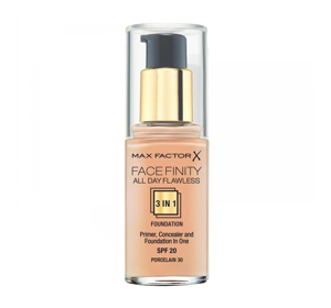 MAX FACTOR FACEFINITY ALL DAY FLAWLESS FOUNDATION 3IN1 30 PORCELAIN 30ML