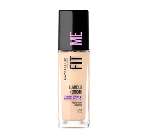 MAYBELLINE FIT ME LUMINOUS + SMOOTH FOUNDATION 105 NATURAL IVORY 30ML 