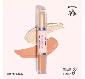 MOIRA TOTAL MATCH DUAL-ENDED LIQUID EYESHADOW 01 ONE&ONLY 3G